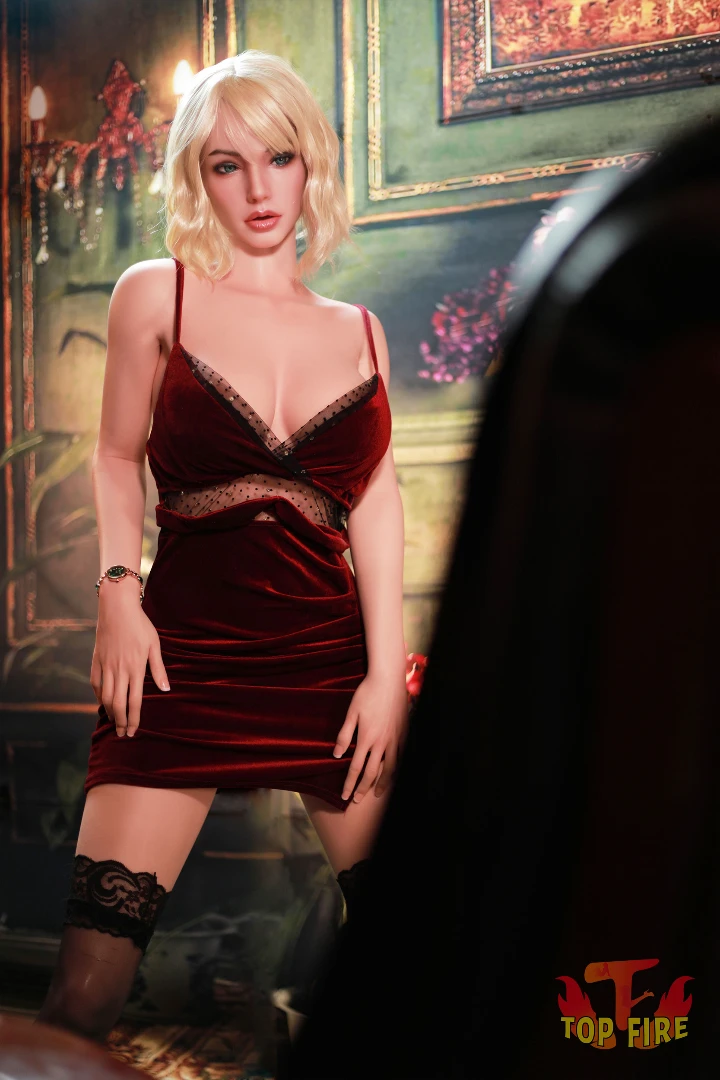 Patung Seks Silikon Top Fire Doll 158cm D-cup Jasmine dengan kepala Ros T47